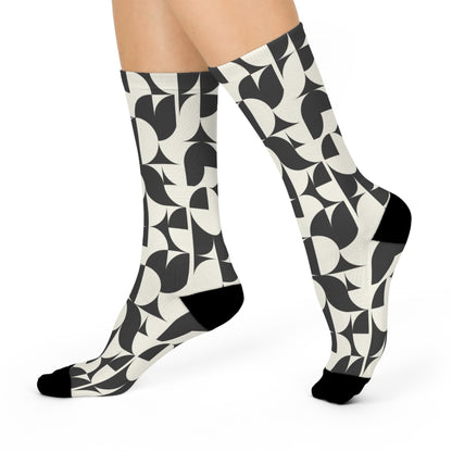 Retro Black And White Crew Socks